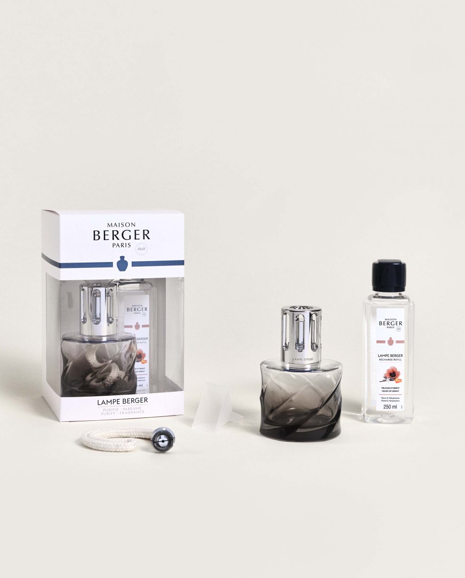 Coffret Lampe Berger Spirale Noire + Velours d’Orient - 250ml (8,5 oz)    - Maison Berger Paris - Parfums d'ambiance - 