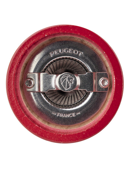 Bistro - Moulin à sel manuel en bois laqué, Rouge Passion, 10 cm    - Peugeot - Moulin à poivre - 