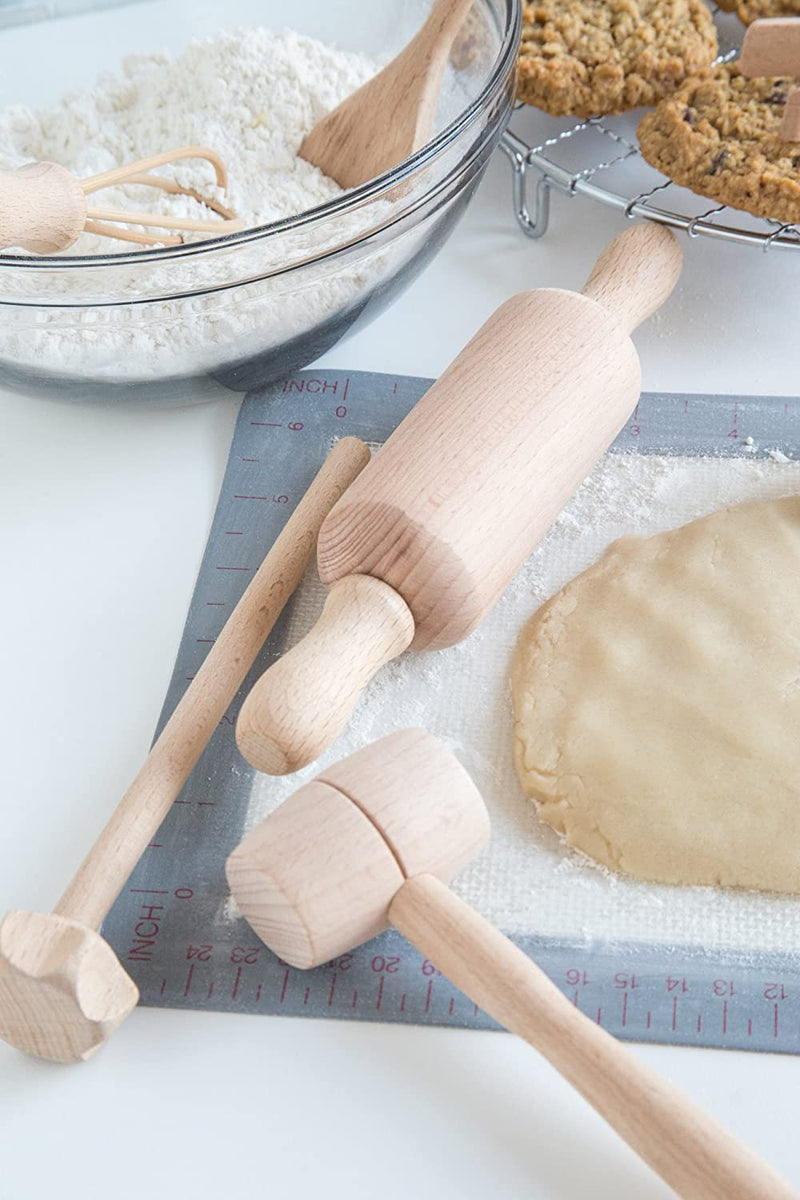 Set d'outils de cuisine en bois pour enfant    - Fox Run - Kit d'accessoires pour la pâtisserie - 
