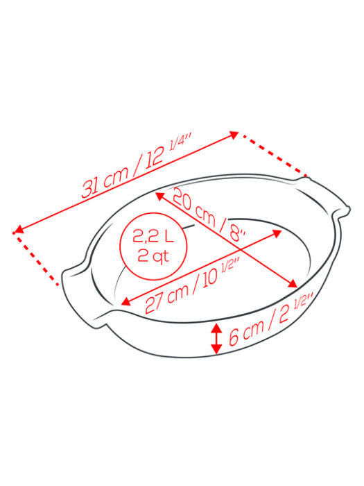 APPOLIA - Plat four en céramique ovale rouge 31cm-10 1/2“ !    - Peugeot - Plat pour four - 