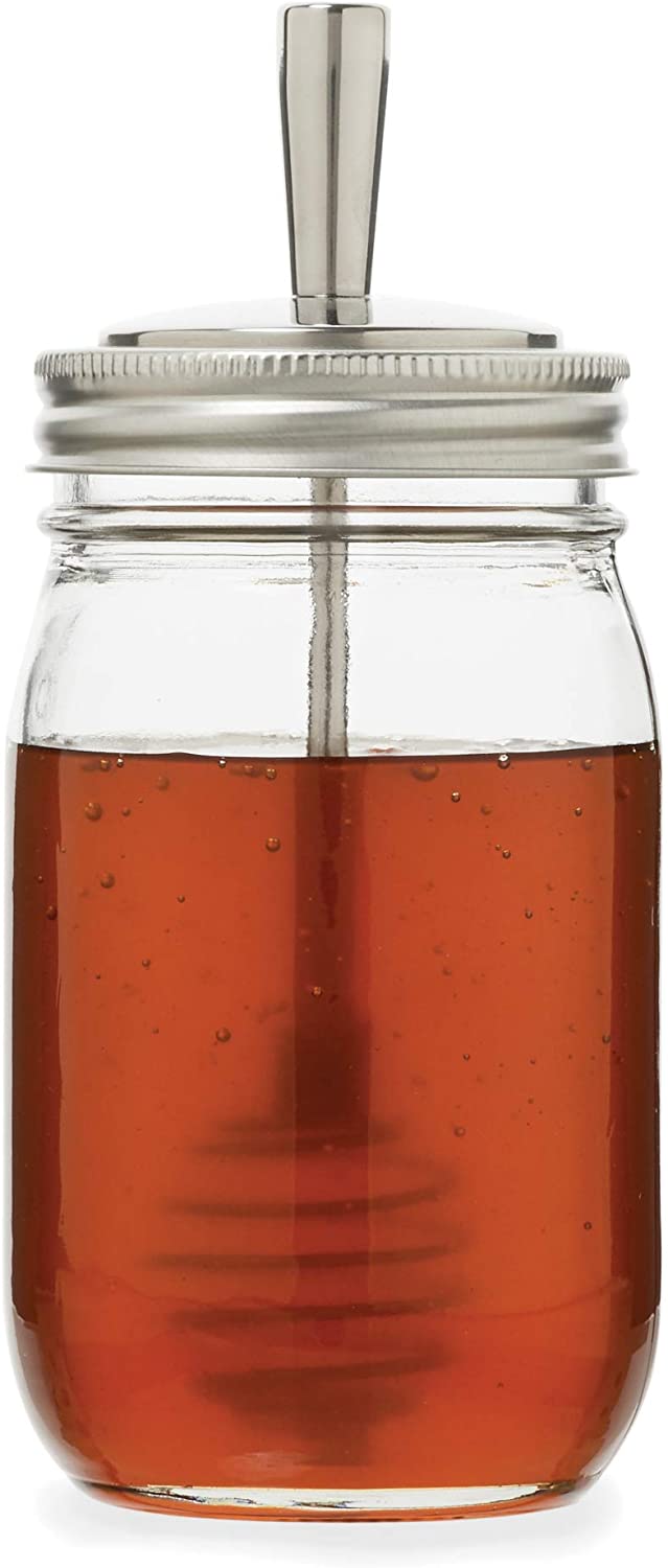Couvercle cuillère à miel en métal pour pots Mason    - Jarware - Pot masson - 