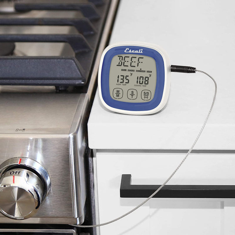 Thermomètre et minuterie à écran tactile Noir    - Escali - Thermomètre de cuisine - 