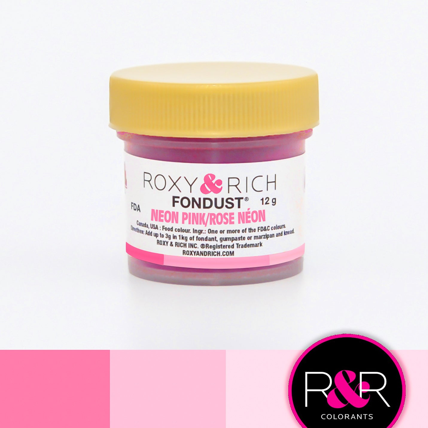 Colorant FONDUST Rose Néon    - Roxy & Rich - Colorant alimentaire hydrosoluble - 