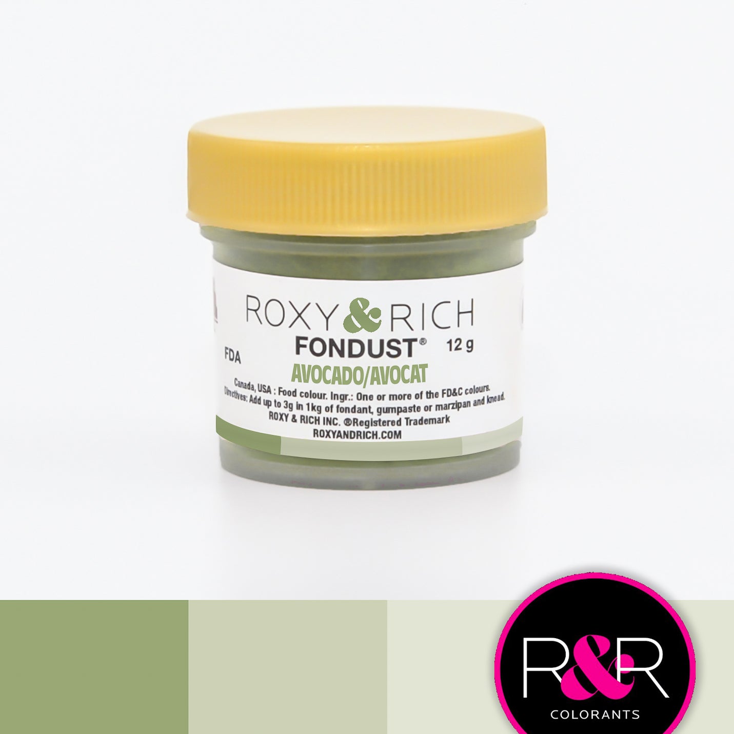 Colorant FONDUST Avocat    - Roxy & Rich - Colorant alimentaire hydrosoluble - 