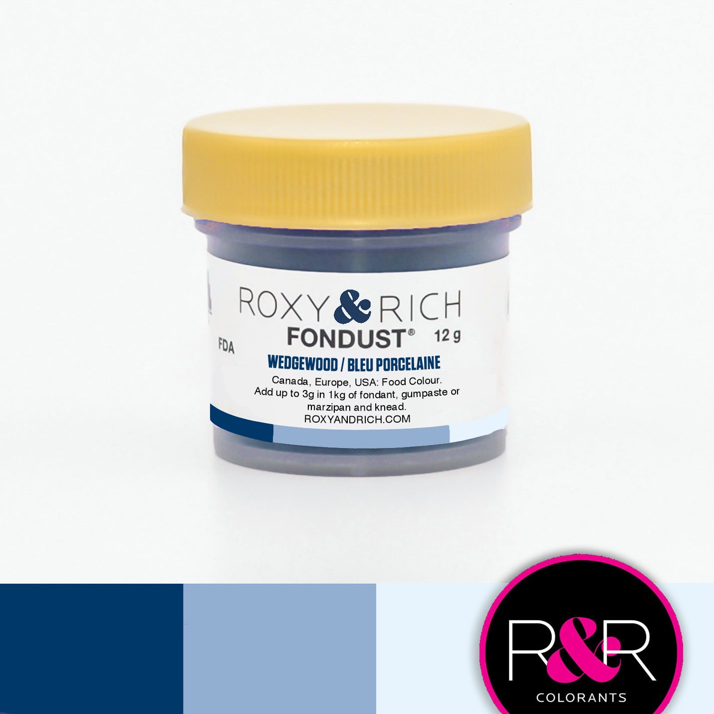 Colorant FONDUST Bleu Porcelaine    - Roxy & Rich - Colorant alimentaire hydrosoluble - 