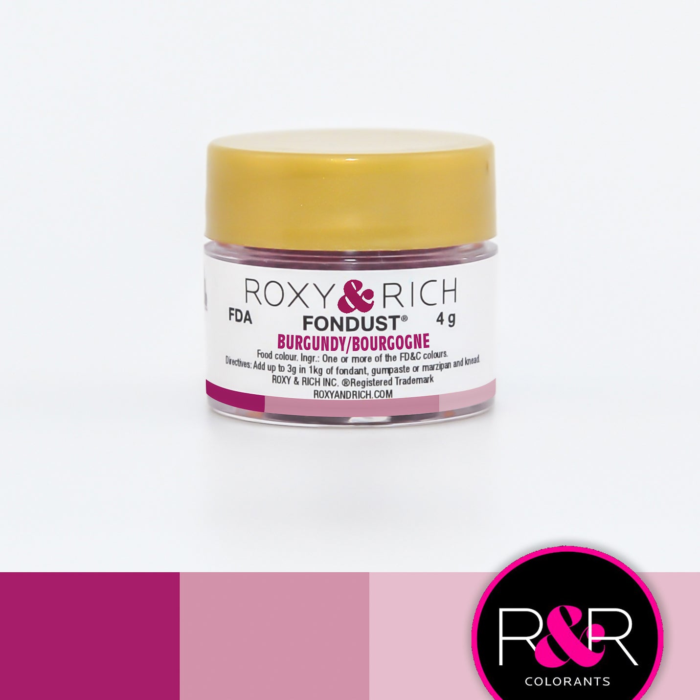 Colorant FONDUST Bourgogne 4g   - Roxy & Rich - Colorant alimentaire hydrosoluble - F4-014