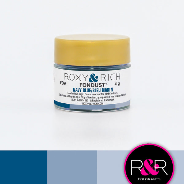 Colorant FONDUST Bleu Marin 4g   - Roxy & Rich - Colorant alimentaire hydrosoluble - F4-025