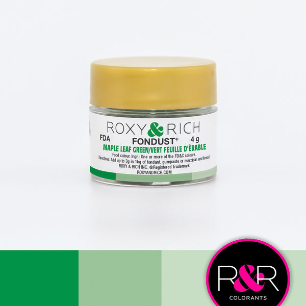 Colorant FONDUST Vert Feuille d'Érable 4g   - Roxy & Rich - Colorant alimentaire hydrosoluble - F4-028