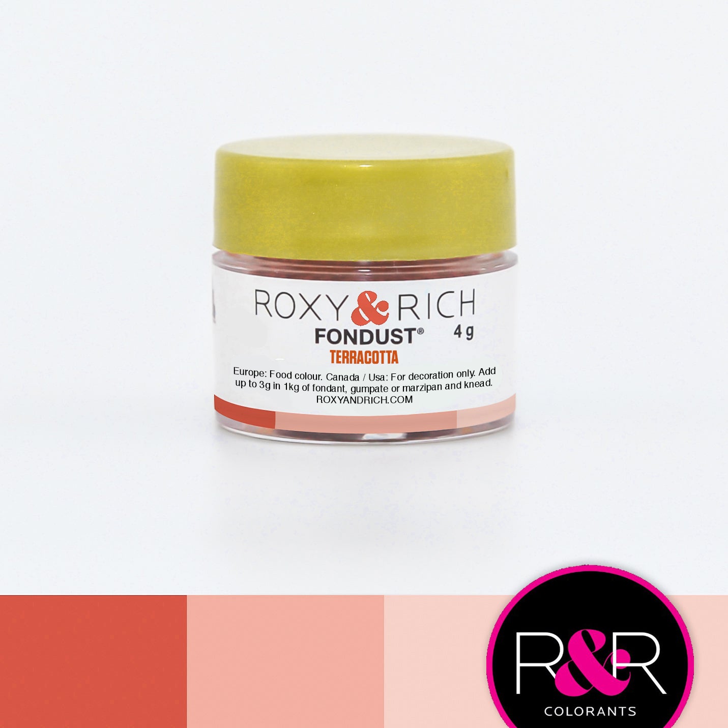 Colorant FONDUST Terracotta 4g   - Roxy & Rich - Colorant alimentaire hydrosoluble - F4-049