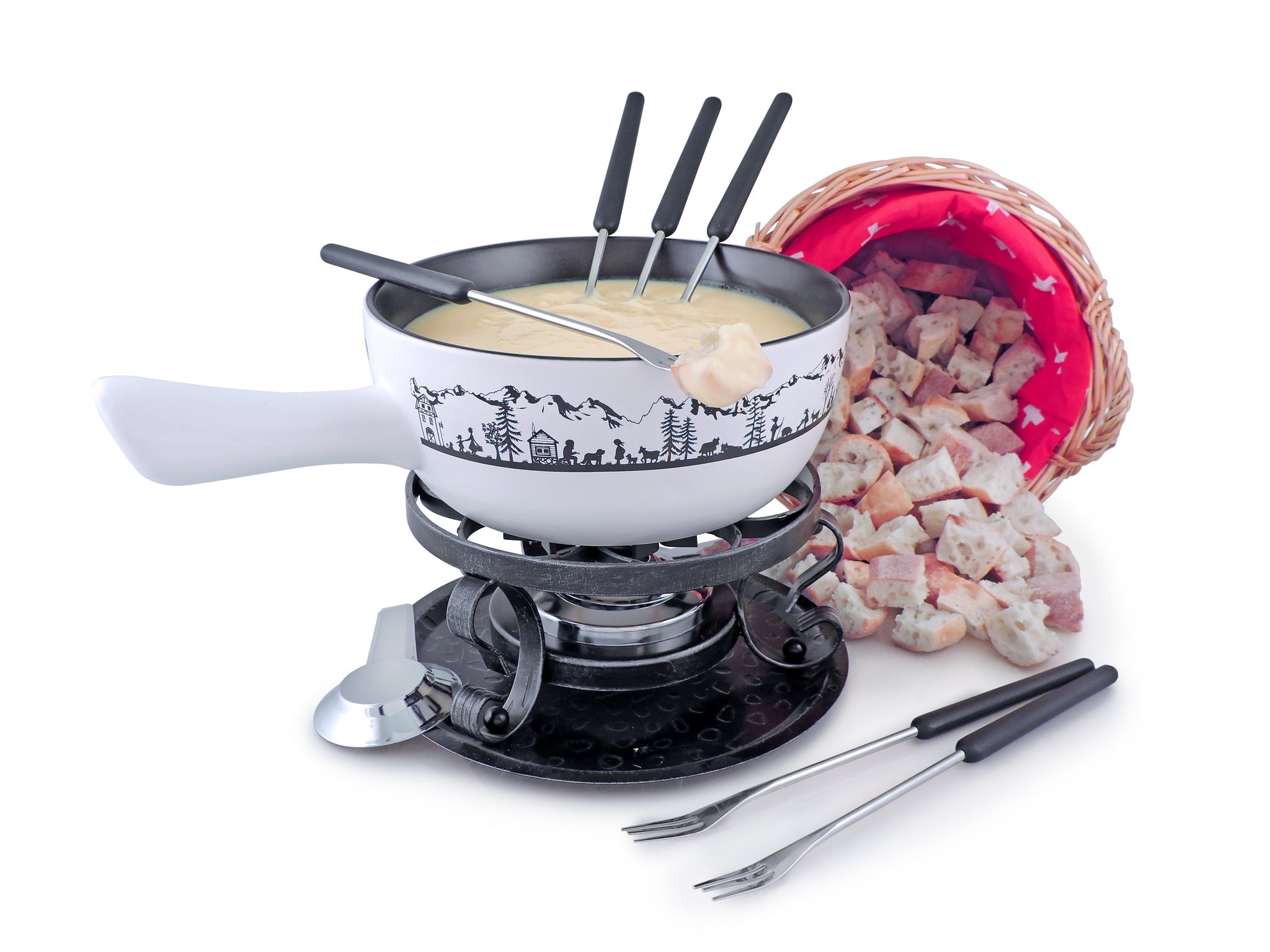 HEIDI Set à fondue Traditionnel Suisse - Blanc    - Swissmar - Service à fondue - 
