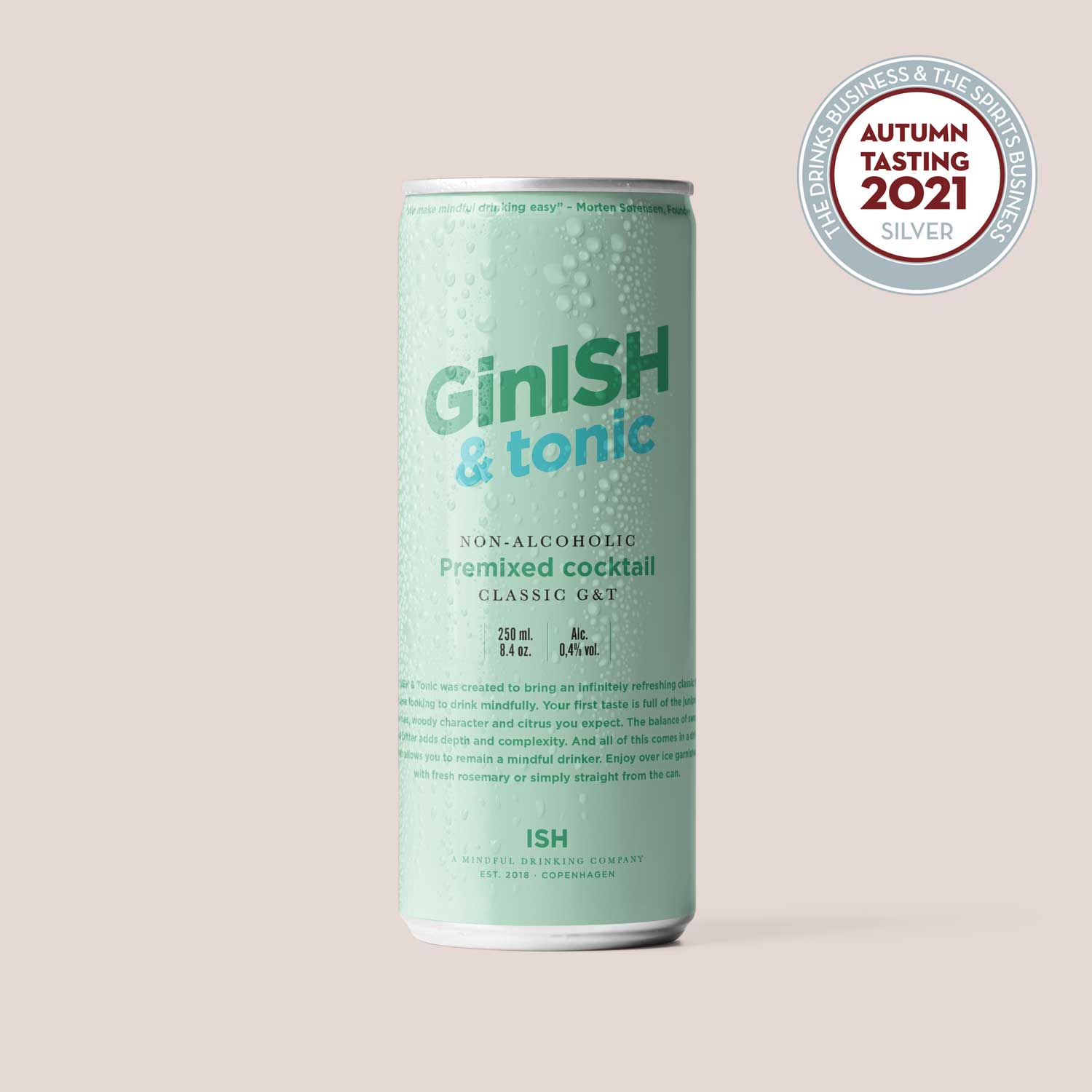 Prêt-à-Boire - ISH - Ginish & Tonic sans alcool 4x250ml *    - ISH - Cocktail sans alcool - 