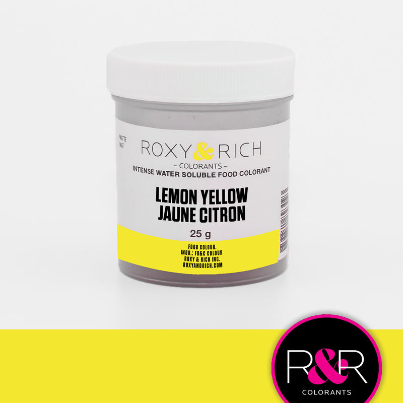 Colorant alimentaire hydrosoluble Jaune Citron 25g   - Roxy & Rich - Colorant alimentaire hydrosoluble - H25-001