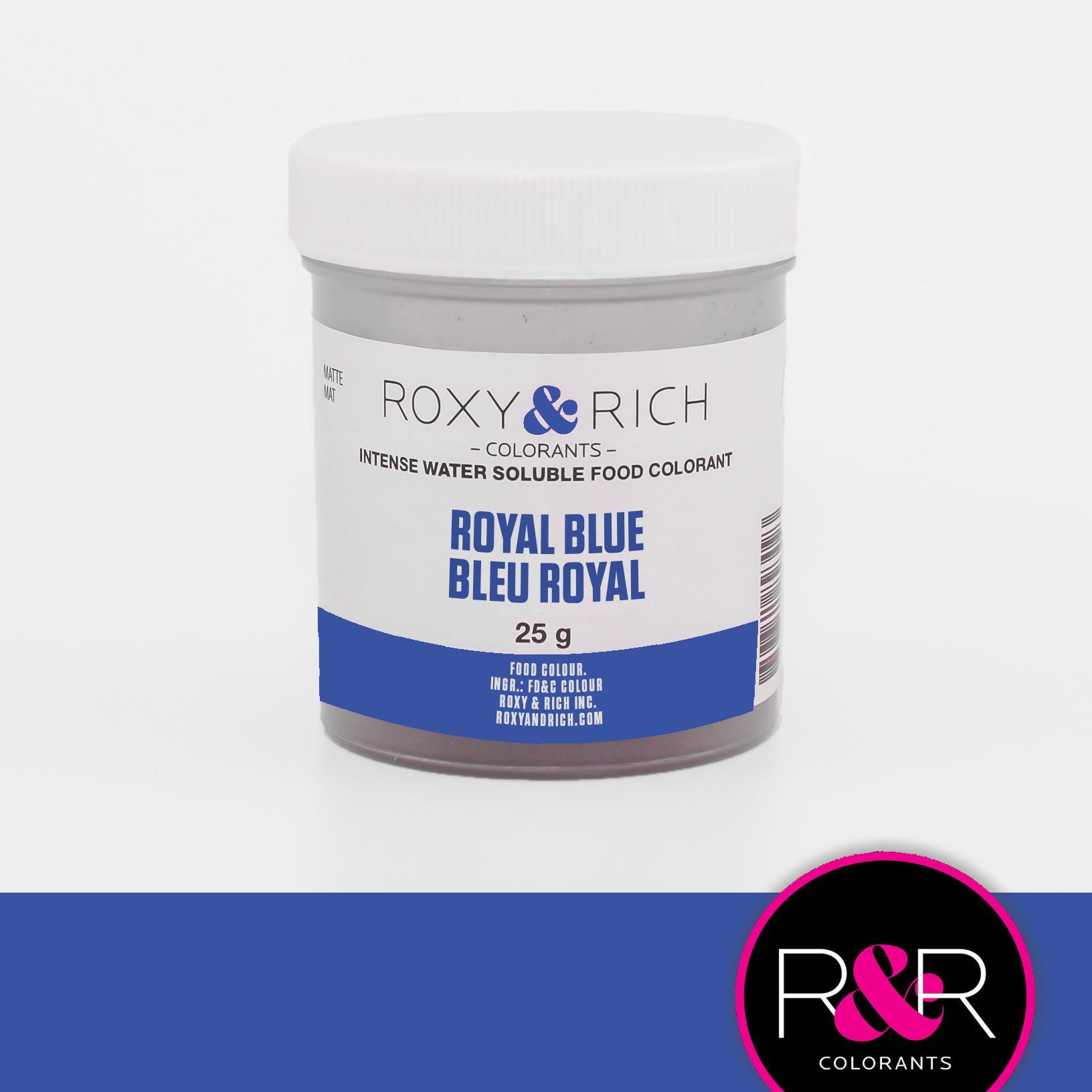 Colorant alimentaire hydrosoluble Bleu Royal 25g   - Roxy & Rich - Colorant alimentaire hydrosoluble - H25-005
