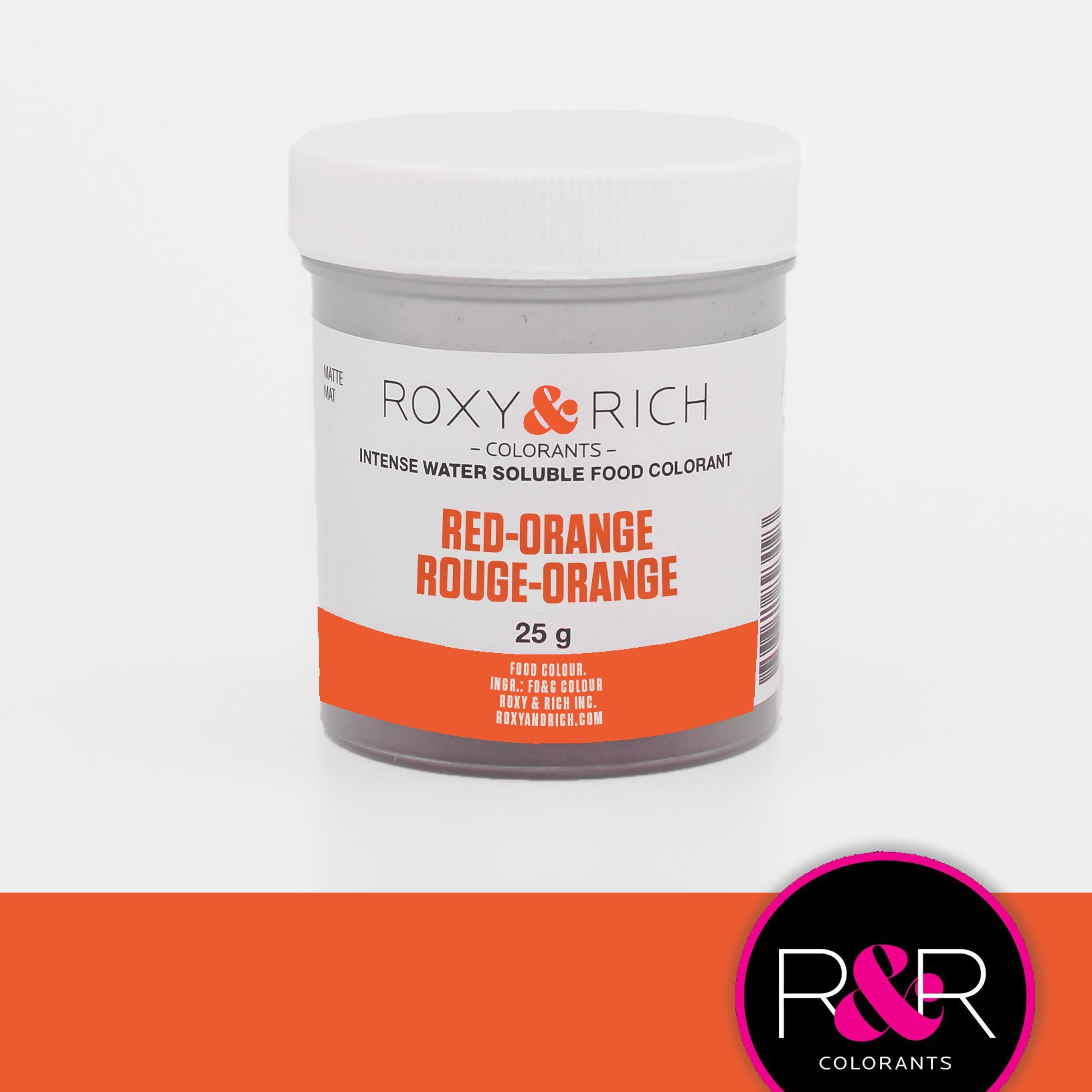 Colorant alimentaire hydrosoluble Rouge-Orange 25g   - Roxy & Rich - Colorant alimentaire hydrosoluble - H25-015
