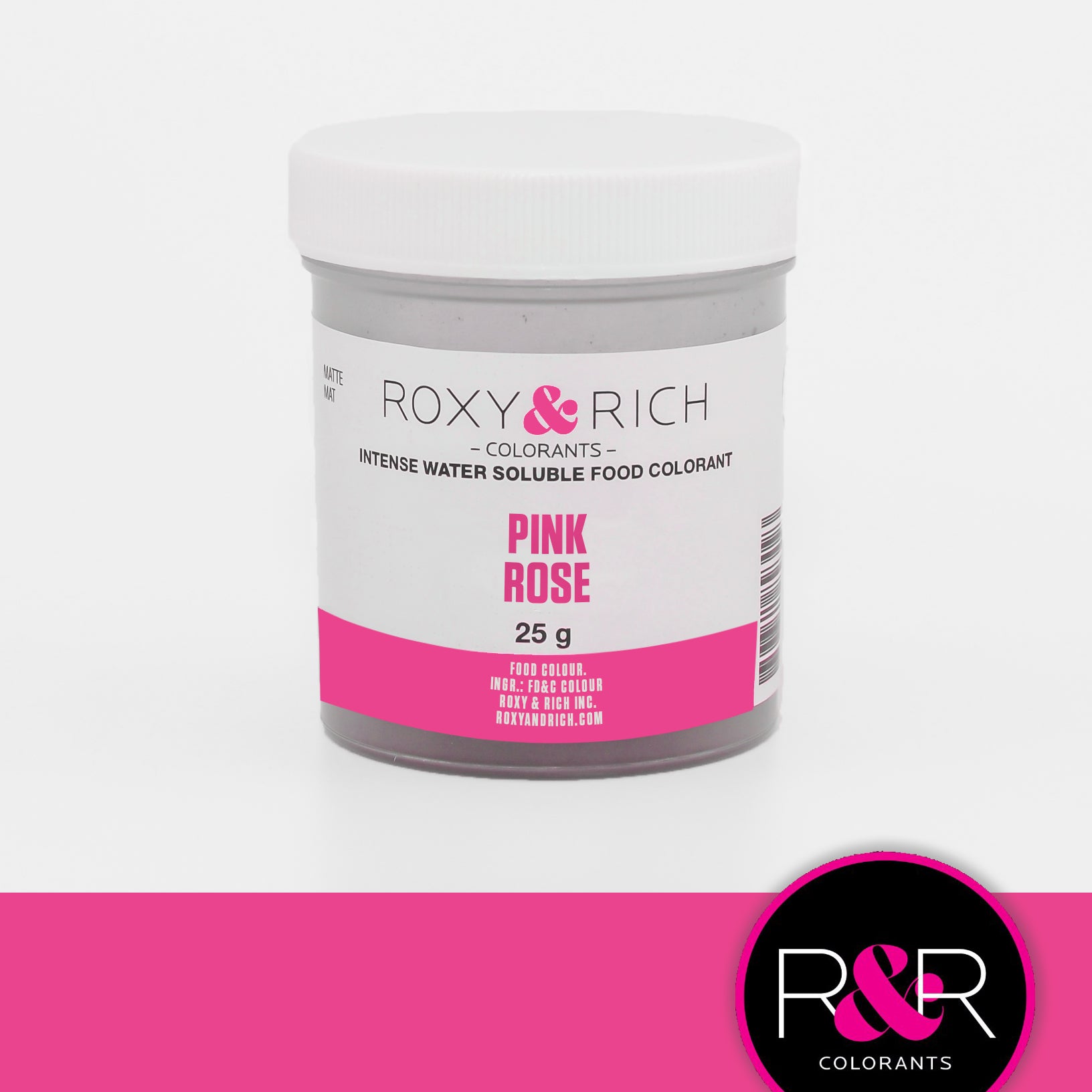 Colorant alimentaire hydrosoluble Rose 25g   - Roxy & Rich - Colorant alimentaire hydrosoluble - H25-016