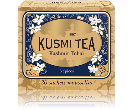 Thé Noir Kashmir Tchaï Étui 20 sachets mousseline 44gr   - Kusmi Tea - Thé et infusion - KASH20S