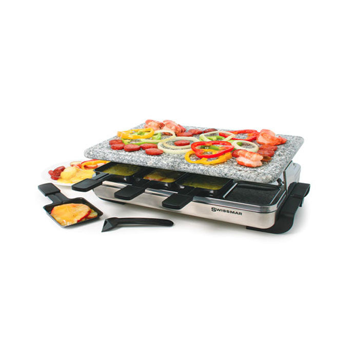 Stelvio - Raclette pour 8 personnes avec grill en granite    - Swissmar - Appareil à raclette - 