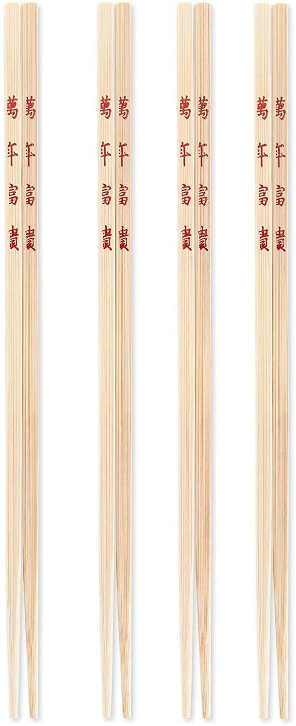 4 paires de baguettes en bambou réutilisables    - Ken Hom - Baguette asiatique - 