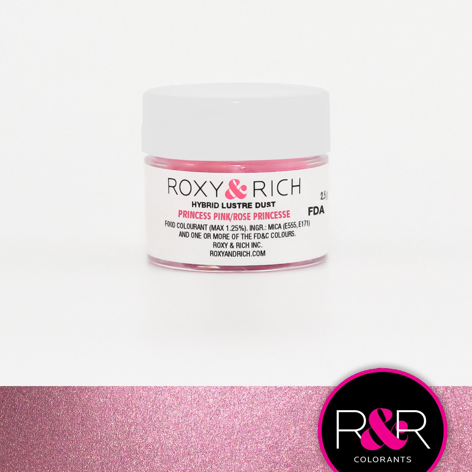 Poudre lustrée hybride Rose Princesse    - Roxy & Rich - Poudre lustrée - 