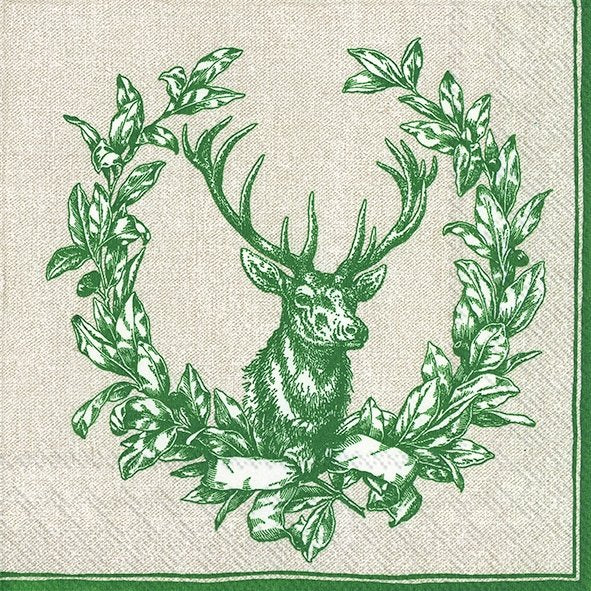 Serviette de table ''Country deer green''    - IHR - Serviette - 