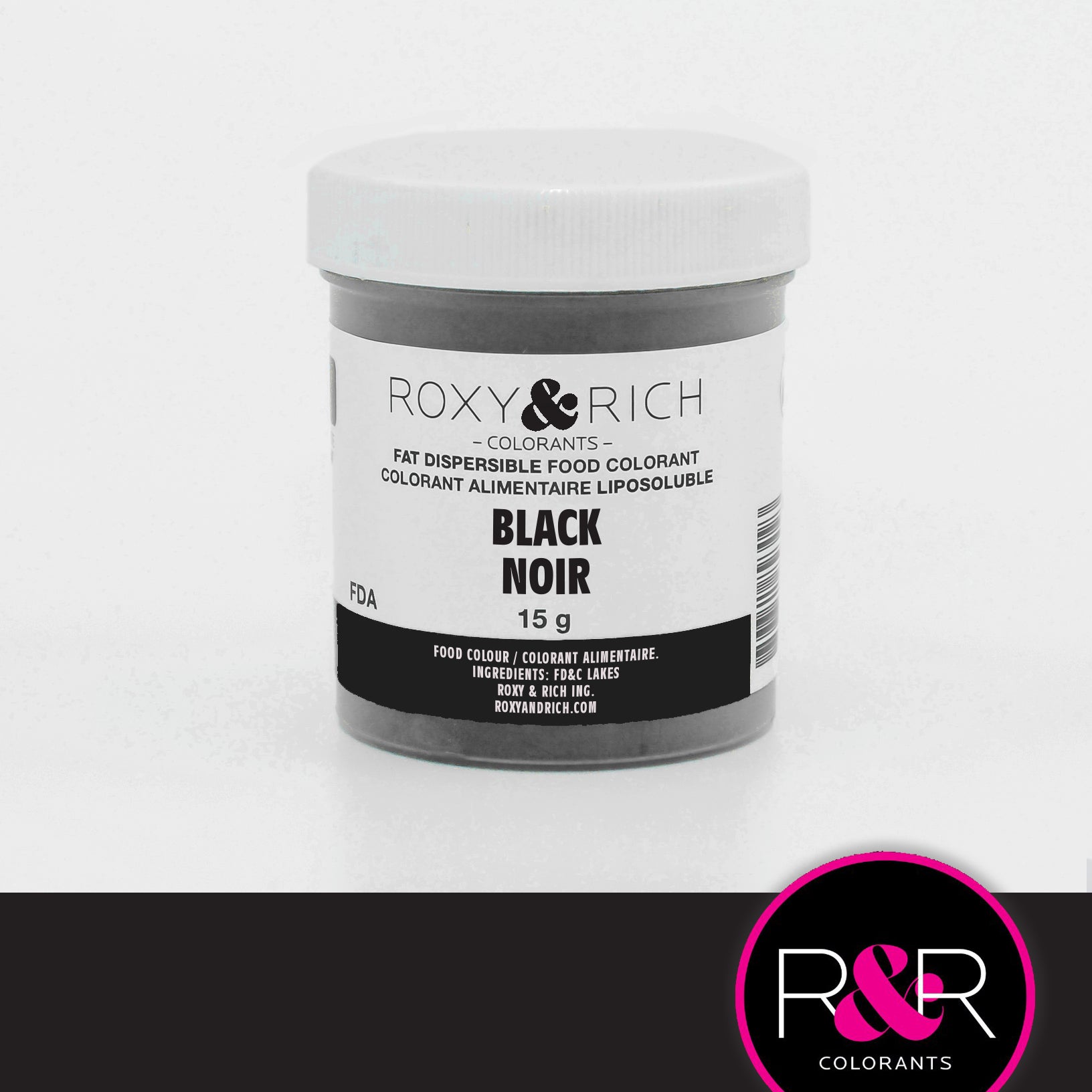 Colorant Alimentaire Liposoluble Noir 15gr   - Roxy & Rich - Colorant alimentaire liposoluble - P15-B11