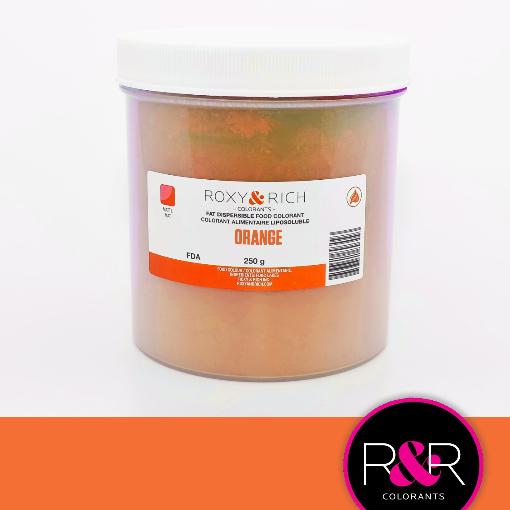 Colorant Alimentaire Liposoluble Orange 250gr   - Roxy & Rich - Colorant alimentaire liposoluble - P250-B02