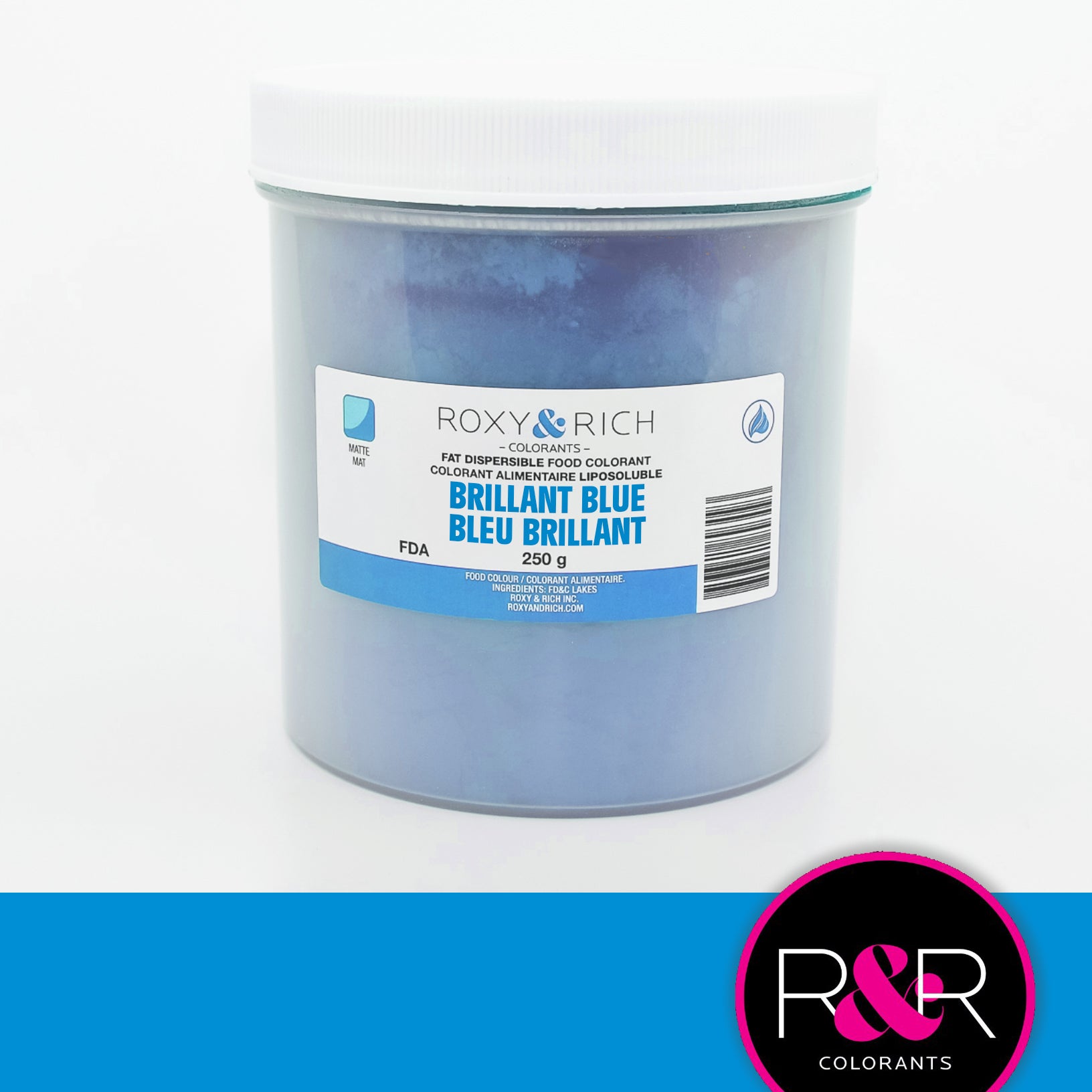 Colorant Alimentaire Liposoluble Bleu Brillant 250gr   - Roxy & Rich - Colorant alimentaire liposoluble - P250-B05