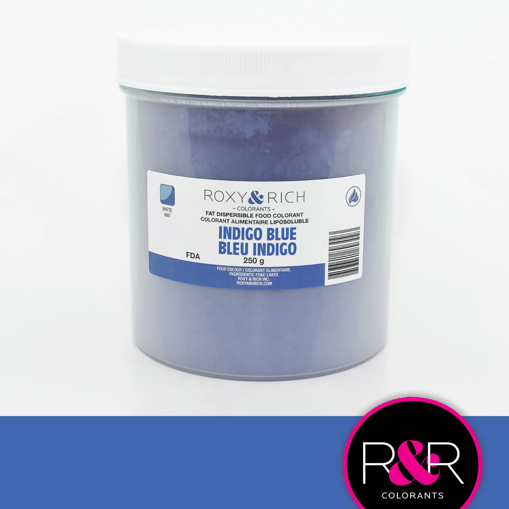 Colorant Alimentaire Liposoluble Bleu Indigo 250gr   - Roxy & Rich - Colorant alimentaire liposoluble - P250-B06