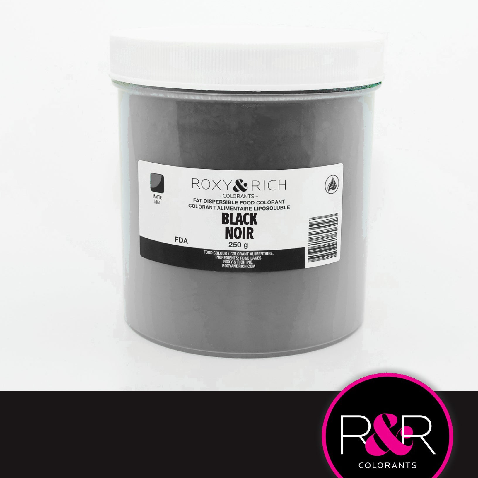 Colorant Alimentaire Liposoluble Noir 250gr   - Roxy & Rich - Colorant alimentaire liposoluble - P250-B11