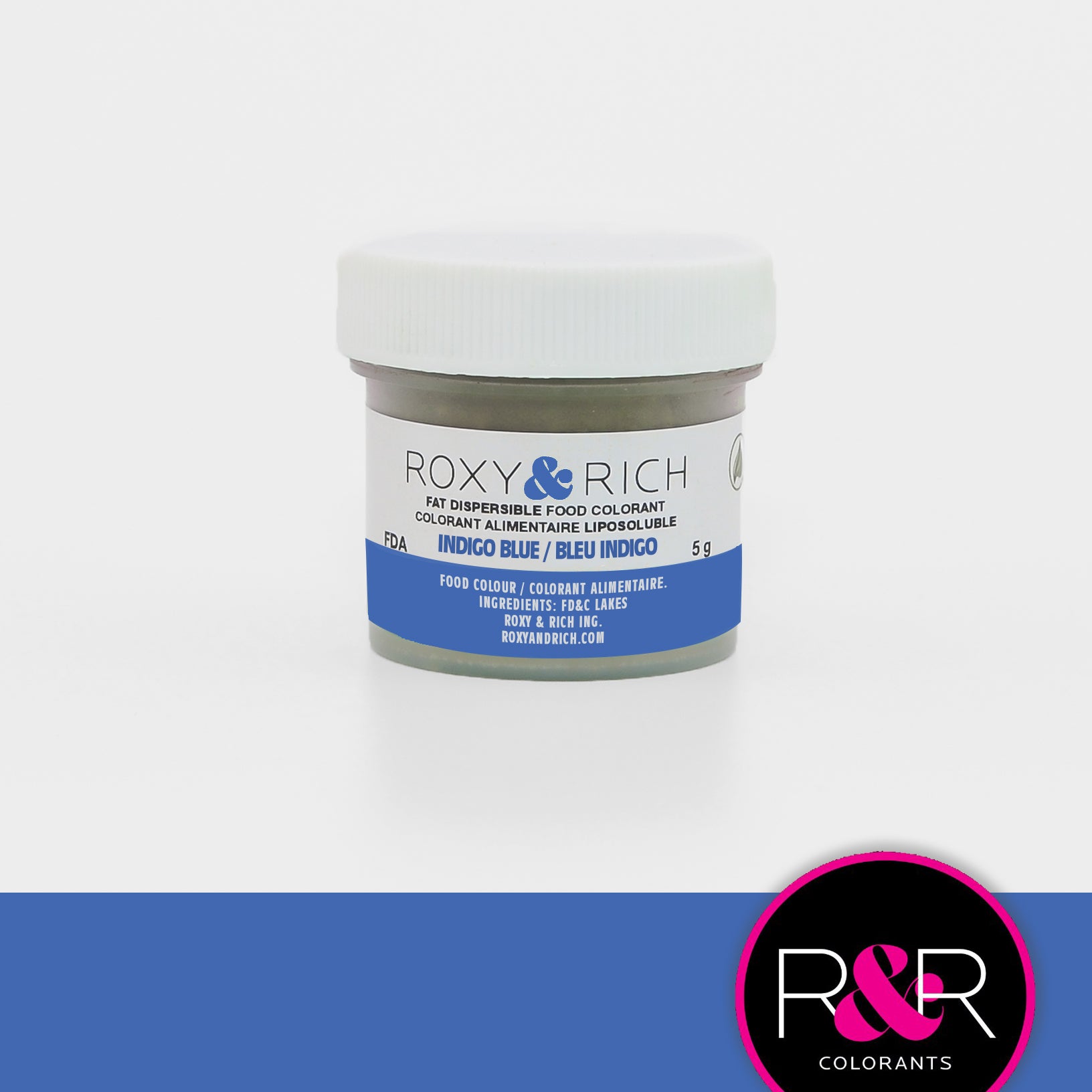 Colorant Alimentaire Liposoluble Bleu Indigo 5gr   - Roxy & Rich - Colorant alimentaire liposoluble - P5-B06