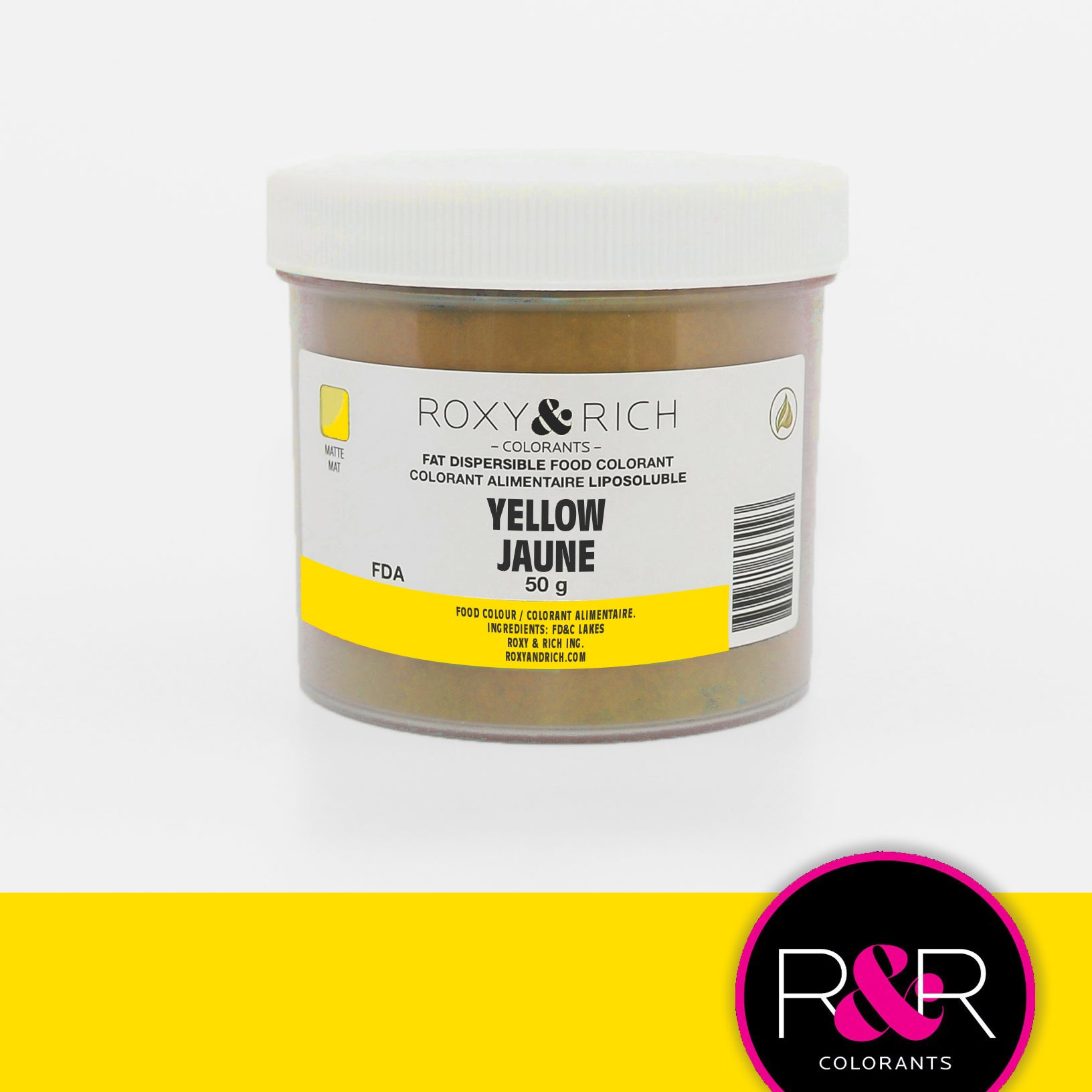 Colorant en poudre liposoluble jaune Roxy & Rich 5g - Planète Gateau