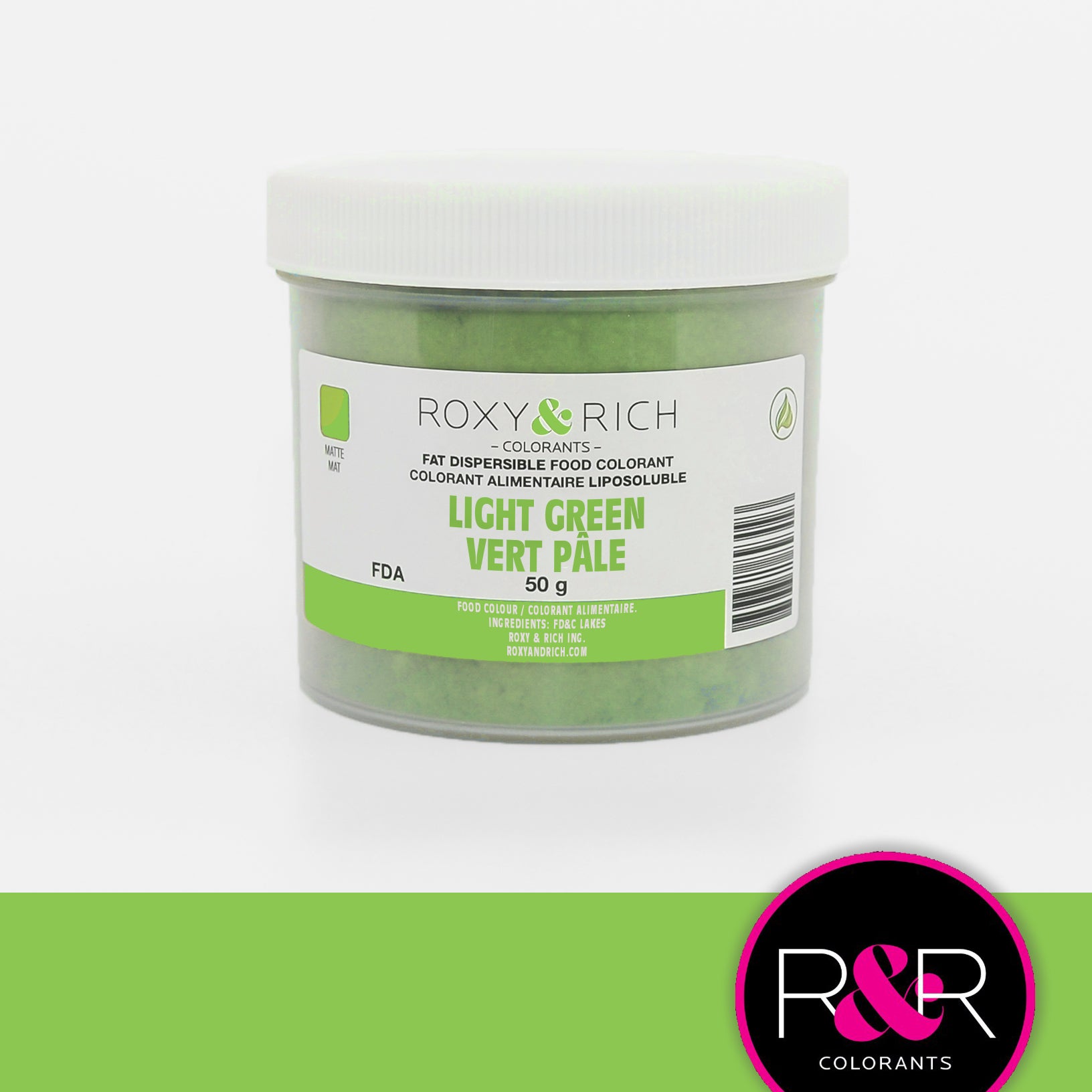 Colorant Alimentaire Liposoluble Vert Pâle 50gr   - Roxy & Rich - Colorant alimentaire liposoluble - P50-B08