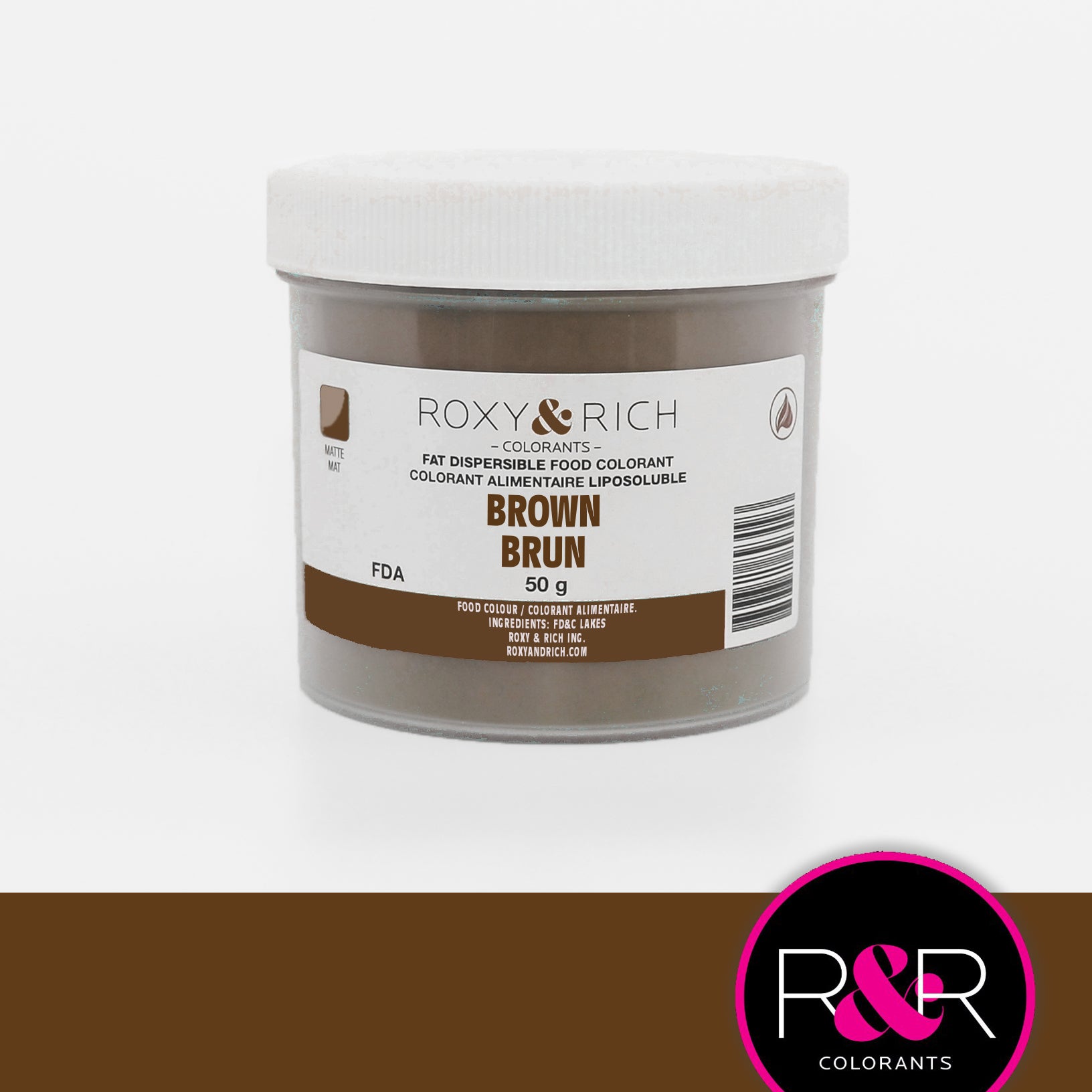 Colorant Alimentaire Liposoluble Brun 50gr   - Roxy & Rich - Colorant alimentaire liposoluble - P50-B10