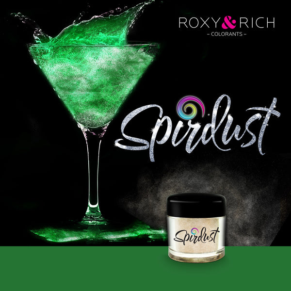 Poudres brillantes comestibles pour boissons - VERT - SPIRDUST    - Roxy & Rich - Colorant pour boisson - 