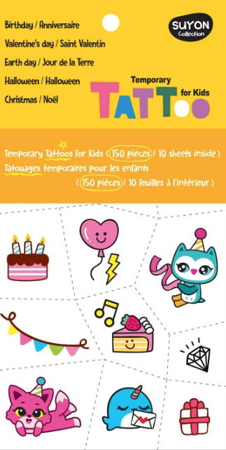 Tattoos Temporaire (150 pcs)    - Suyon Collection - Tatouage temporaire - 