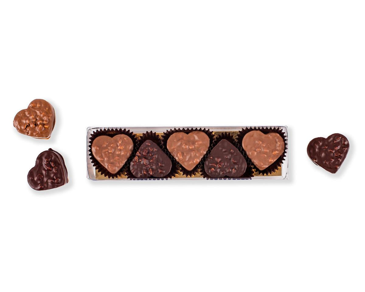 5 cœurs pralinés    - Chocolat Boréal - Chocolat - 