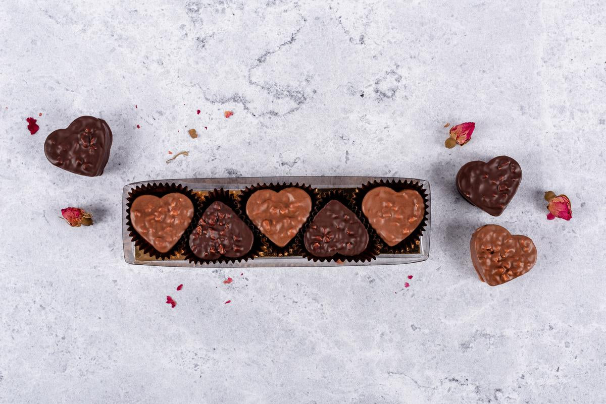 5 cœurs pralinés    - Chocolat Boréal - Chocolat - 