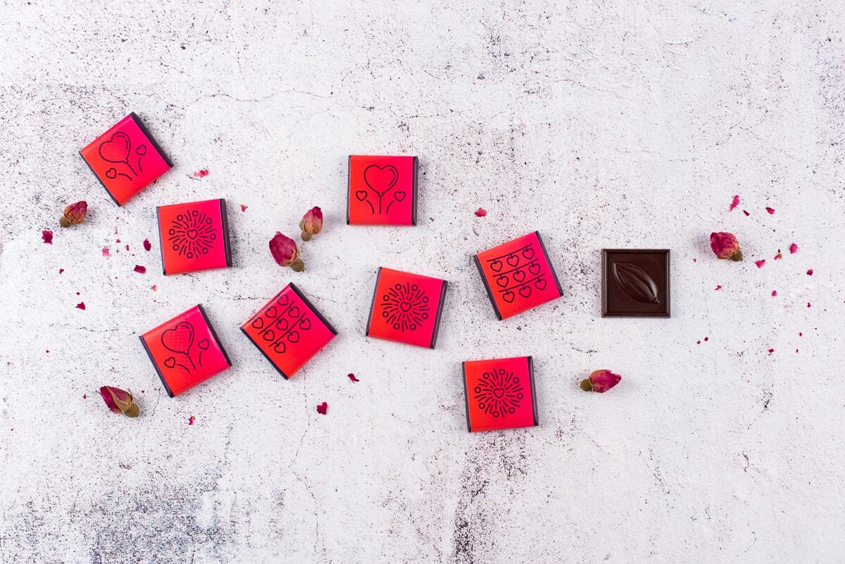 15 carrés napolitains de Saint-Valentin    - Chocolat Boréal - Chocolat - 