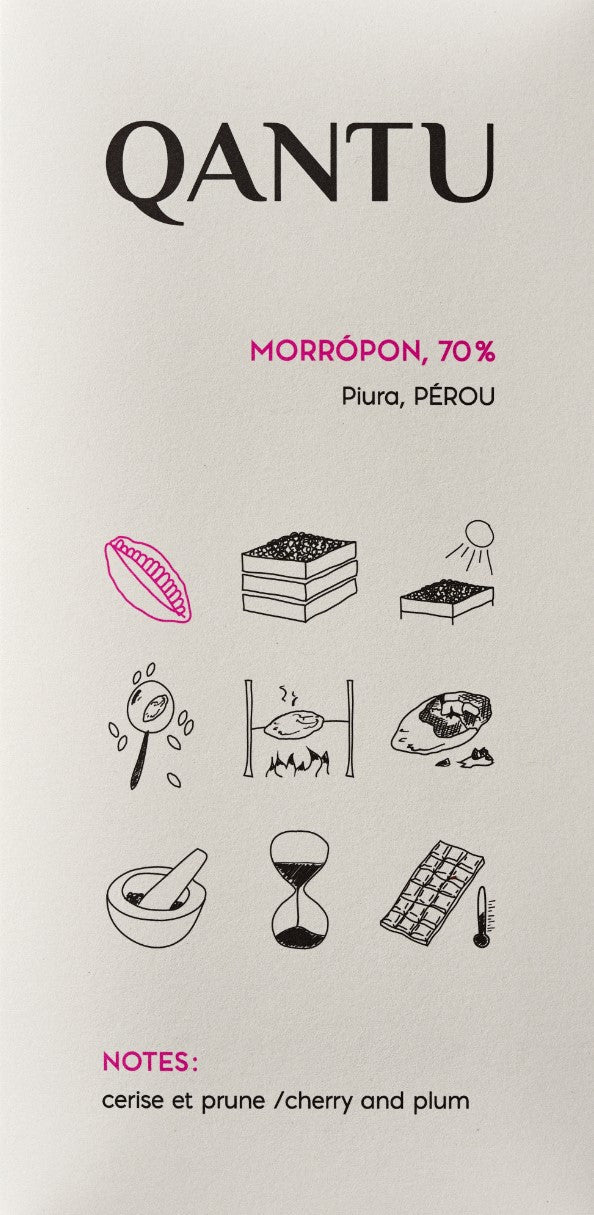 Chocolat Noir - MORROPON 70% - QANTU    - QANTU - Tablette de chocolat - 