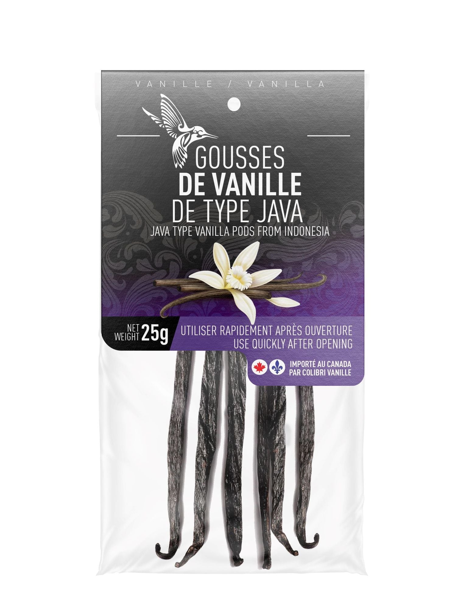 Gousses de Vanille JAVA (25g)    - Colibri Vanille - Vanille - 