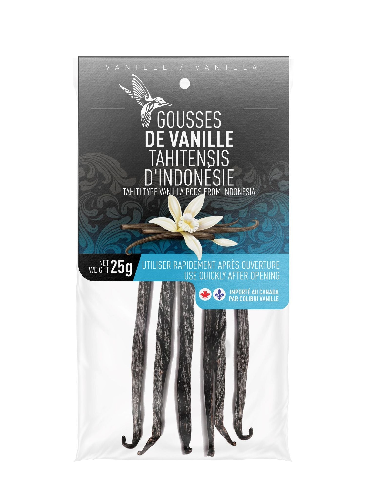 Gousses de Vanille Tahitensis d'Indonésie (25g)    - Colibri Vanille - Vanille - 