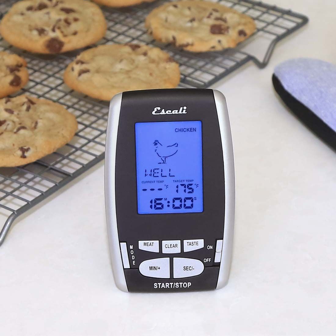 Thermomètre et minuterie sans fil    - Escali - Thermomètre à bonbon et friture - 