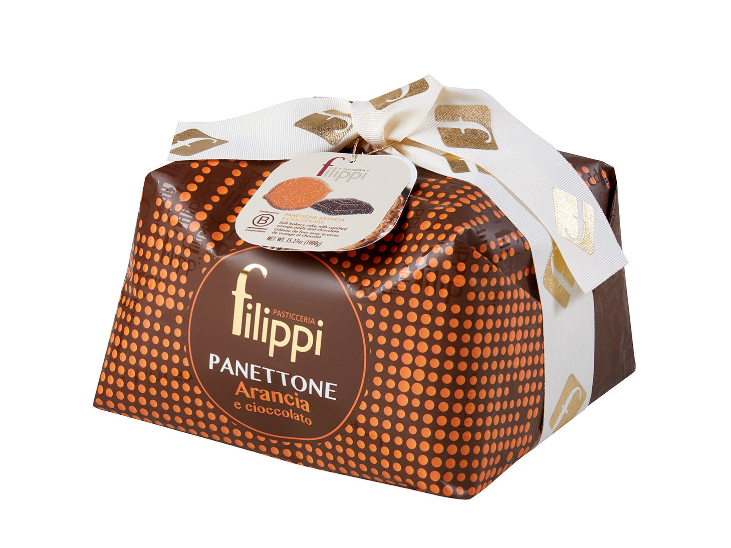 Panettone aux écorces d'orange et chocolat noir 500g    - Filippi Pâtisserie - Panettone - 