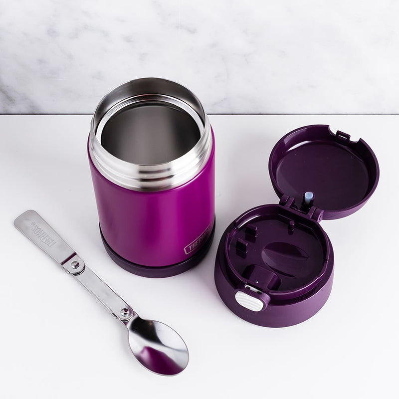 Contenant alimentaire Funtainer en acier inoxydable avec cuillère 16oz - Violet    - Thermos - Boîte à repas - 