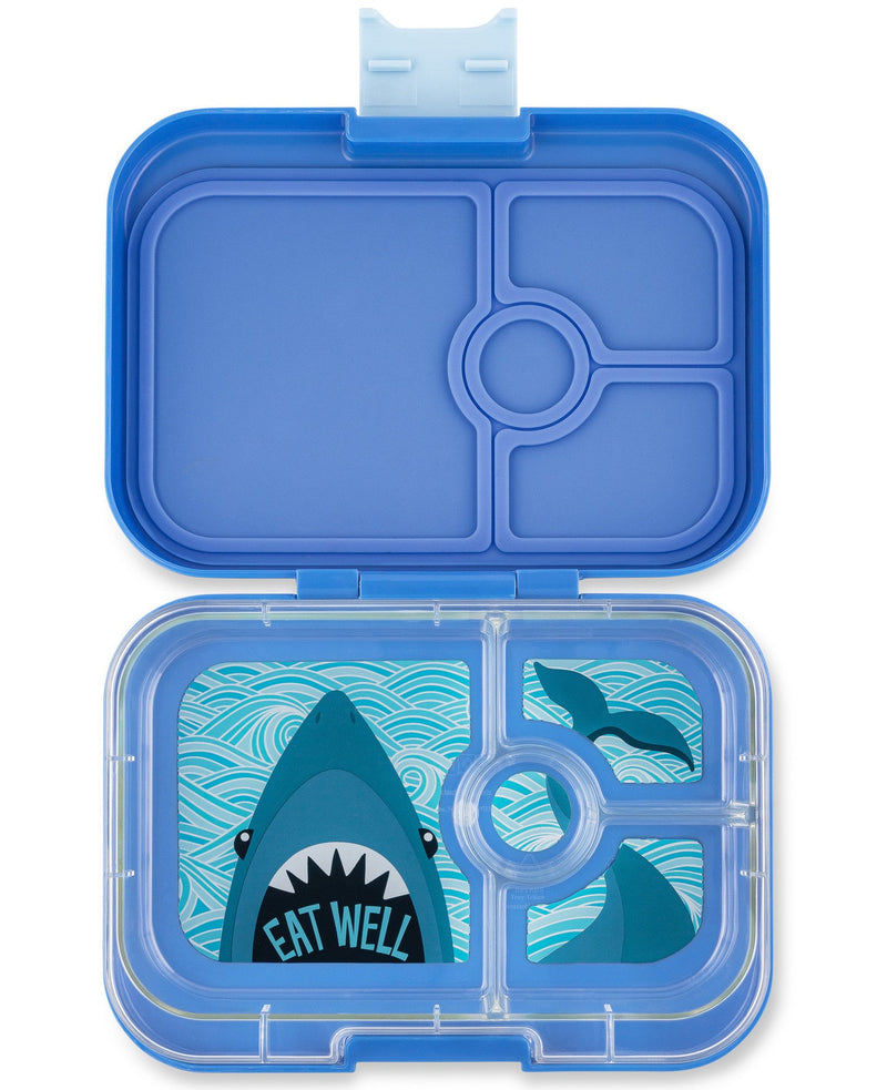 Yumbox – Panino – True Blue avec plateau requin (4 compartiments)    - Yumbox - Boîte à repas - 