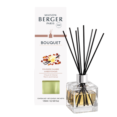 Bouquet parfumé Cube - Poussière d’ambre    - Maison Berger Paris - Parfums d'ambiance - 