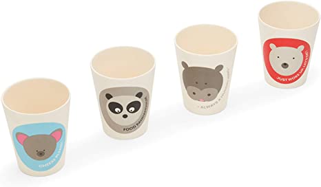 RED ROVER Ensemble de 4 tasses en bambou avec animaux    - Fox Run - Bol - 