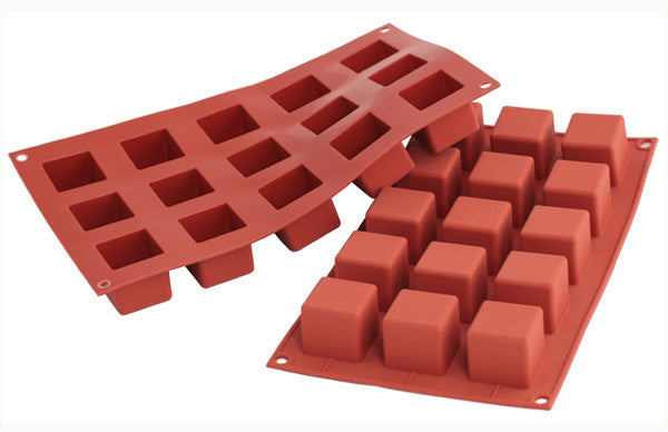 Moule en silicone 15 petit cubes    - SilikoMart - Moule à gâteaux - 