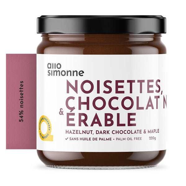 Tartinade Noisettes, Chocolat Noir & Érable 54%    - Allo Simonne - Tartinade - 