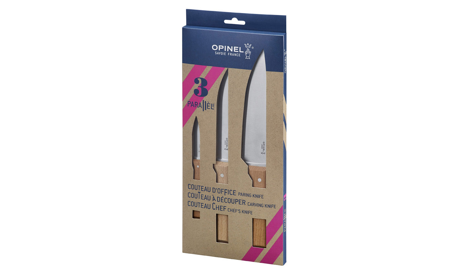 OPINEL - Coffret de 3 couteaux essentiels    - Opinel - Ensemble de couteaux - 